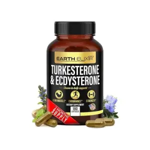 Earth Elixir Turkesterone and Ecdysterone Supplement - 180 Capsules | 2 Month Supply
