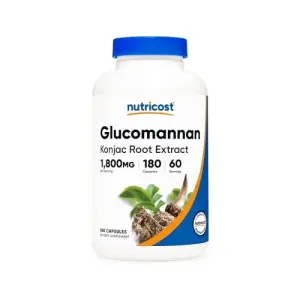 Nutricost Glucomannan - 1800mg Per Serving | 180 Capsules