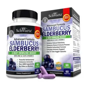 BioSchwartz Sambucus Elderberry with Zinc and Vitamin C for Adults | 60 Capsules