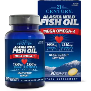 21st Century Alaska Wild Fish Oil Mega Omega-3 90 Softgels