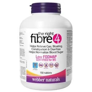 Webber Naturals Fibre4- All Natural Soluble Dietary Fibre, 150 Tablets