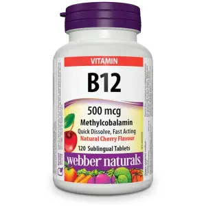 Vitamin B12 Methylcobalamin 500 mcg Sublingual Tablets - 120 Capsules
