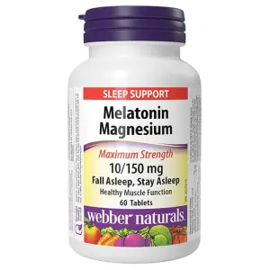 Webber Naturals Melatonin Magnesium 10 mg / 150 mg 60 Tablets
