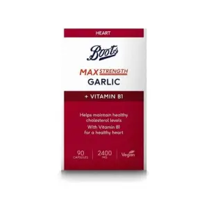 Boots Max Strength Garlic + Vitamin B1 - 90 Capsules | 2400 Mg