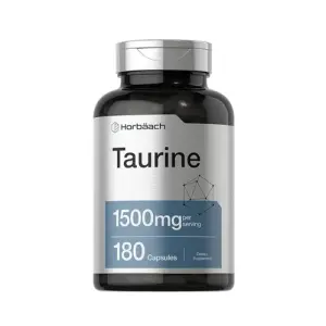 Horbäach Taurine Supplement - 1500mg | 180 Capsules