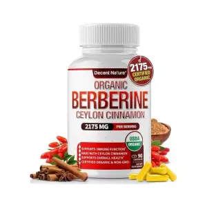 Decent Nature Organic Berberine with Ceylon Cinnamon - 2175mg | 90 Capsules